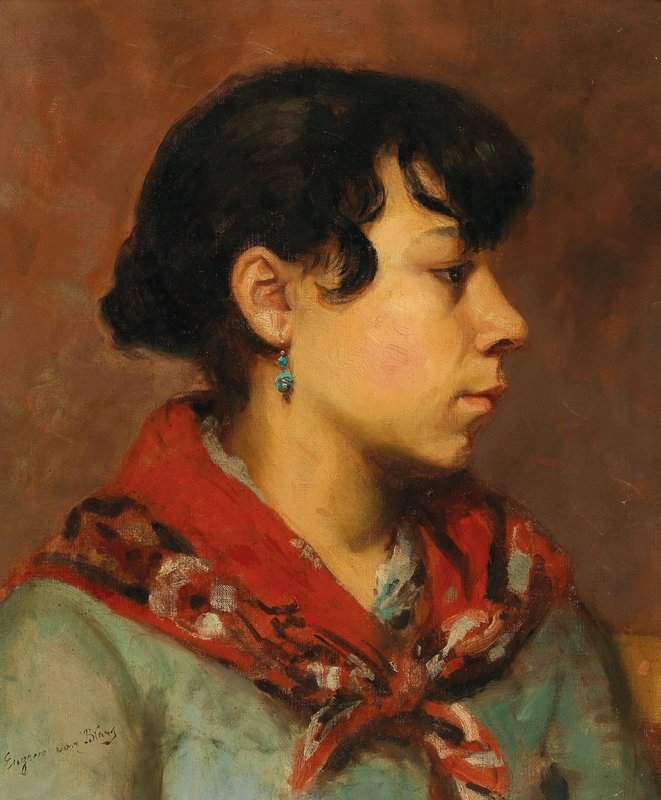 Blaas Carl Theodor Von Portrait Of A Young Italian Woman canvas print