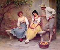 لوحة Blaas Carl Theodor Von The Flirtation 1904