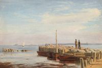 Blache Christian A View Of The Strait Towards Kronborg Seen From Viken In Sweden canvas print