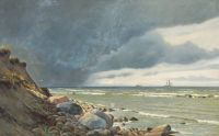 Blache Christian Coastal Scene With Storm Clouds 1919