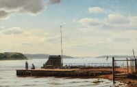 مشهد ساحلي مسيحي من Blache من Hindsgavl مع وجهة نظر باتجاه مدخل Kolding و FN