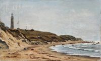 Blache Christian Coastal View From Hirtshals North Jutland With A Lighthouse 1904 canvas print