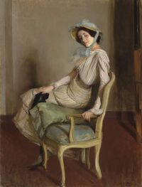 Blanche Jacques Emile Desiree Manfred Sur Une Bergere The Summer Girl Ca. 1904 قماش مطبوع