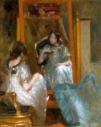 Blanche Jacques Emile Portrait Of Desiree Manfred In The Mirror 1914 canvas print