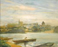Blanche Jacques Emile Rudern Auf Der Themse Schloss Windsor Im Hintergrund