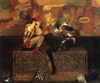 Blashfield Edwin Howland Das Schachspiel Nr. 2 eines Paares 1879 Leinwanddruck