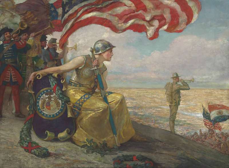Blashfield Edwin Howland Trumpets Of Missouri 1918 canvas print