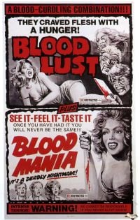 Blood Lust And Blood Mania 1970 영화 포스터 캔버스 프린트