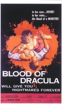 Blood Of Dracula 영화 포스터 캔버스 프린트