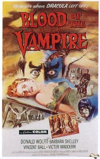 뱀파이어 1958 영화 포스터의 블러드