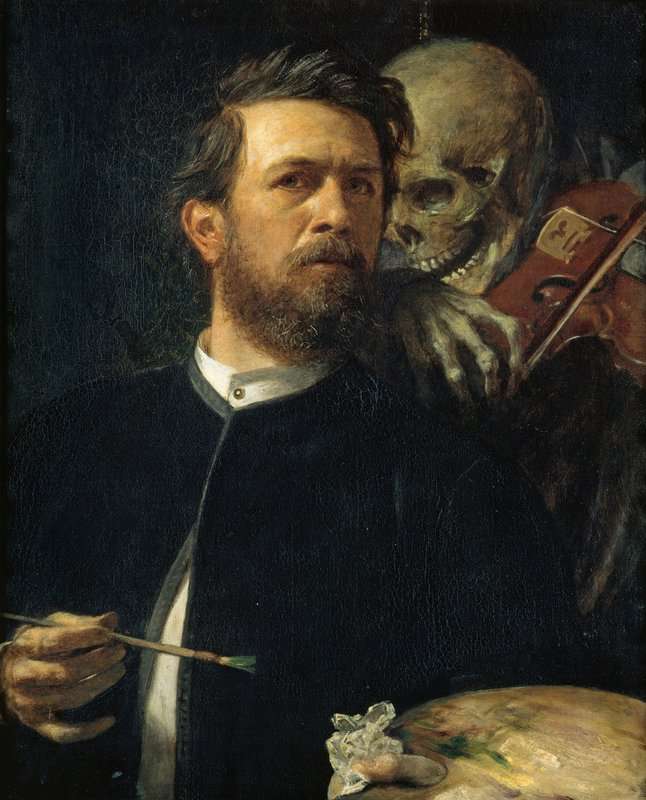 Bocklin Arnold Self Portrait With Death Playing The Fiddle canvas print