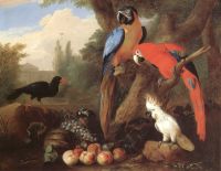 منظر طبيعي يعقوب بوجداني مع الطيور والفاكهة