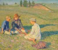 Bogdanov Belsky Nikolay Petrovich Children In A Country Landscape canvas print