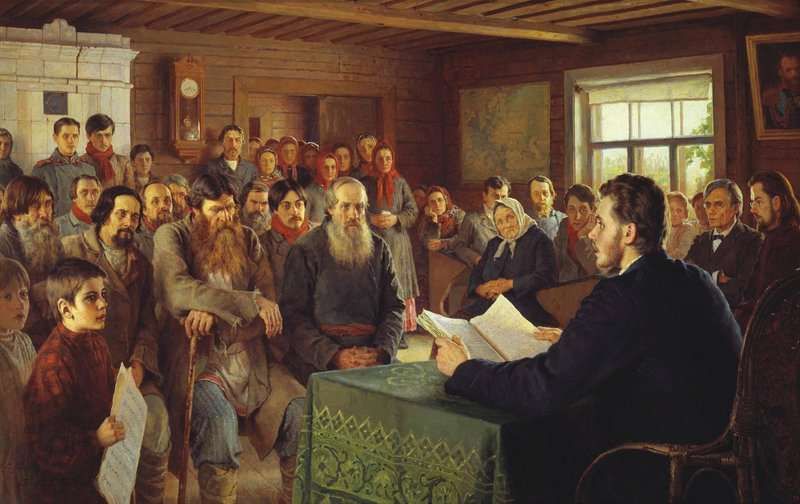 Bogdanov Belsky Nikolay Petrovich Sunday Reading In The Village School canvas print