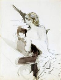 Boldini Giovanni Donna Seduta Corsage Blanc 1931 canvas print