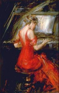 Boldini Giovanni The Woman In Red canvas print