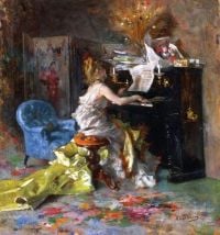 Boldini Giovanni Woman At A Piano canvas print