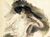 بولديني جيوفاني امرأة شابة ترتدي قبعة كبيرة كاليفورنيا. 1910