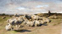 Bonheur Rosa A Shepherd Resting With His Flock 1850 canvas print
