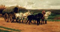 Bonheur Rosa Ein Wagen und ein Gespann von Pferden 1852