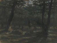 Bonheur Rosa Deer In The Moonlight 1867 canvas print