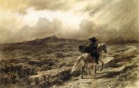 Glück Rosa Pferd Und Reiter Auf Den Schottischen Highlands