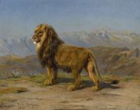 Bonheur Rosa Lion In A Mountainous Landscape 1880