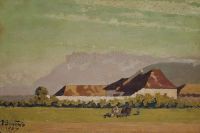 Bonnard Pierre Farm in einer Dauphine-Landschaft 1887