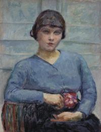 Bonnard Pierre Young Girl In Blue La Rose Ca.1916