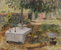 Bonnard Pierre Tisch in einem Garten 1908
