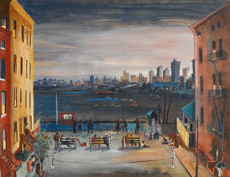 Tableaux sur toile, Reproduktion von Boris Grigoriev Brooklyn Heights Ca. 1935