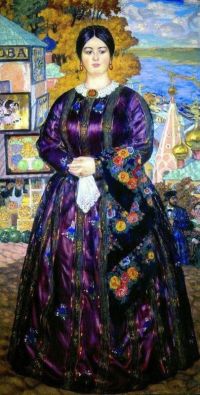 Boris Kustodiev La esposa del comerciante 1915 impresión de lienzo