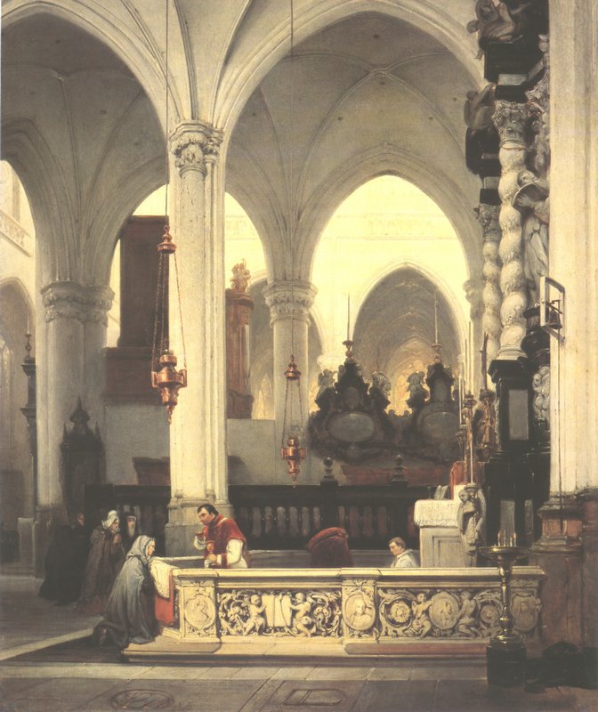 Bosboom Johanness Interior View Of The St Jacobs Kerk In Antwerp canvas print