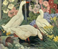 Botke Jessie Arms Geese At A Pond canvas print