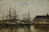 부댕 유진 앙베르. Trois Mats Quai 1871