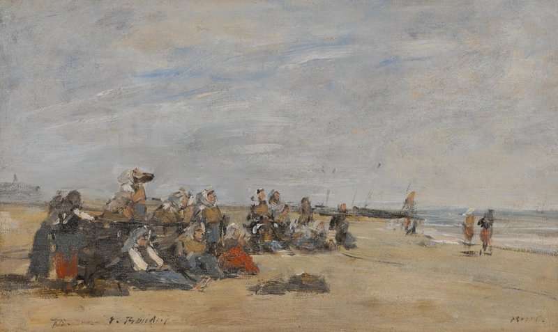 Boudin Eugene Berck Groupe De Pecheuses Assises Sur La Greve 1875 canvas print