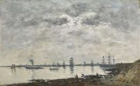 Boudin Eugene Brest Bateux Dans La Rade Ca. 1870 73 canvas print