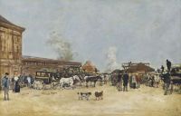 Boudin Eugene Deauville La Place De La Gare 1880 canvas print