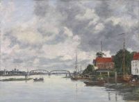 Boudin Eugène Dordrecht. Brücke über die Maas 1884