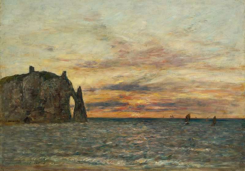 Boudin Eugene Etretat La Falaise D Aval Au Soleil Couchant 1890 canvas print