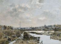 Boudin Eugène Fécamp. Larriere Port En Bau 1883