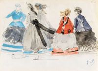 Boudin Eugene Femmes En Crinolines 1865
