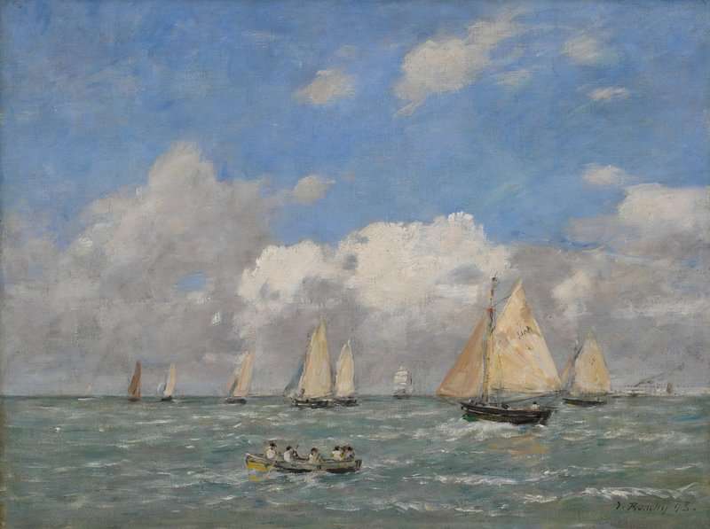 Boudin Eugene La Sortie Des Barques Trouville 1893 canvas print