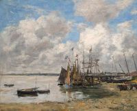 Boudin Eugene Le Crotoy Fischerhafen und Ufer 1890