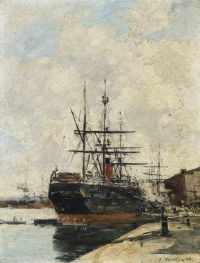 Boudin Eugene Le Havre. Chargement D Un Cargo 1883 canvas print