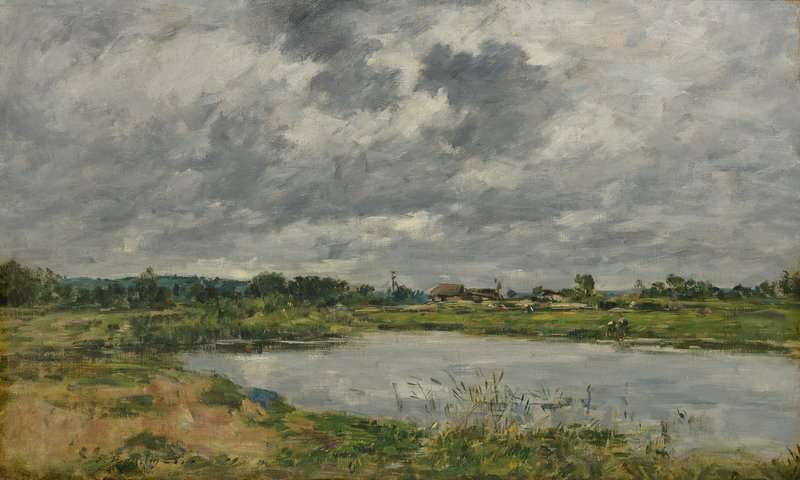 Boudin Eugene Les Bords De La Touques 1885 canvas print