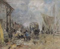 Boudin Eugène Marken Aux Poissons Trouville Ca. 1880 85