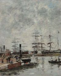 Boudin Eugene Hafen Navires Quai Ca. 1885 88