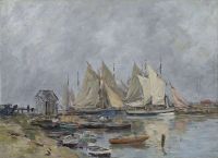 Boudin Eugène Trouville Le Port Barques Et Canots Ca. 1880 85