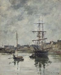 Boudin Eugène Trouville Le Port Maree Haute Ca. 1885 90